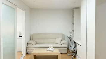 1 bedroom, desk, laptop workspace, blackout curtains