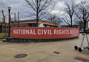 A sign for the National Civil Rights Museum at the Lorraine Motel. - Honeymoon, The City of Music, king s Bed, B street (Memphis)