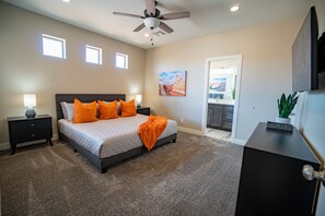 4 habitaciones, tabla de planchar con plancha y cuna de viaje 