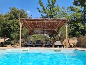 Pool - Tastefully decorated gîte with airco and heated pool (Faucon)