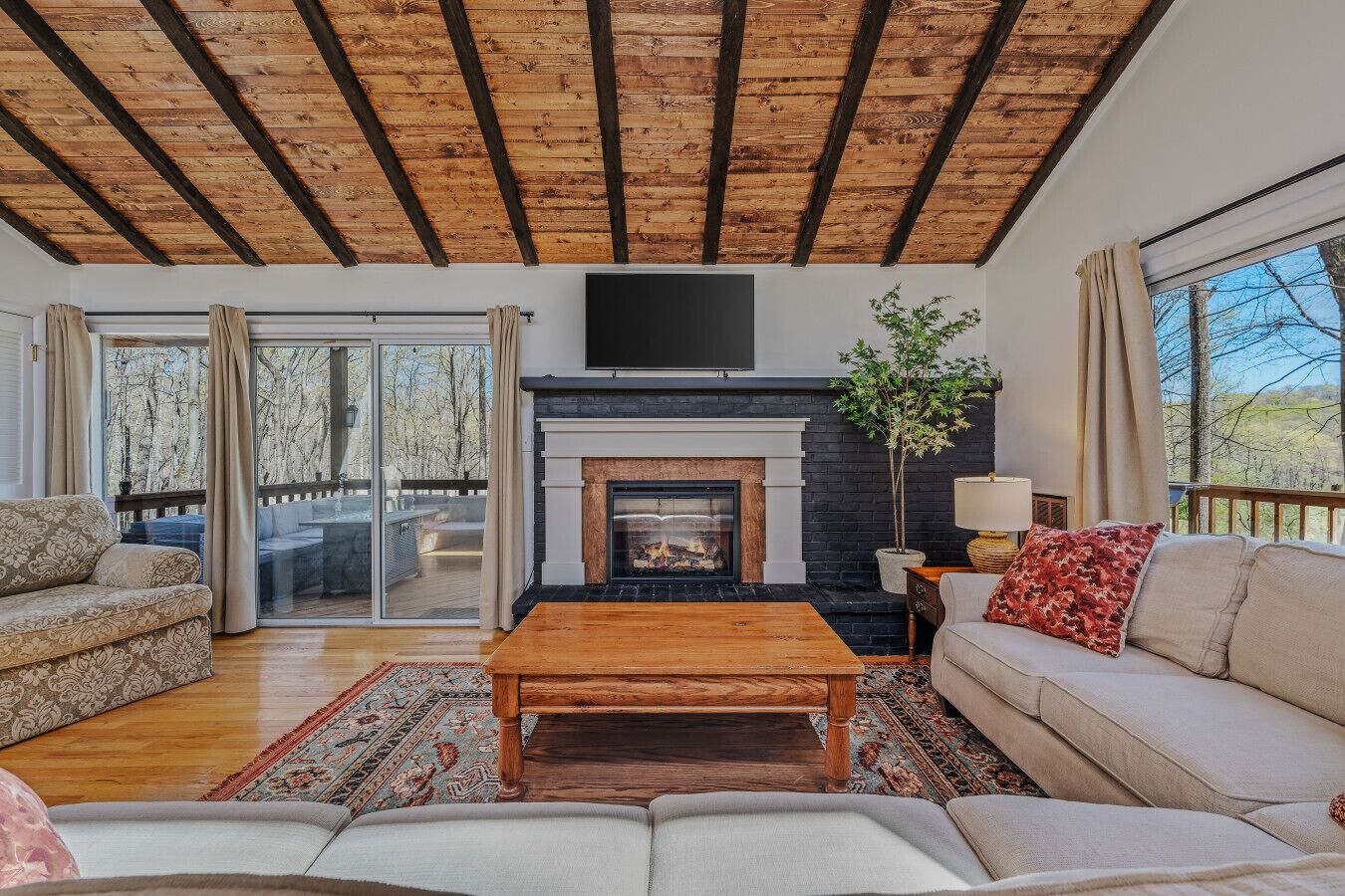 Una Smart TV, una chimenea