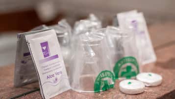 Free toiletries, towels
