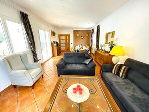 Televisión y chimenea 