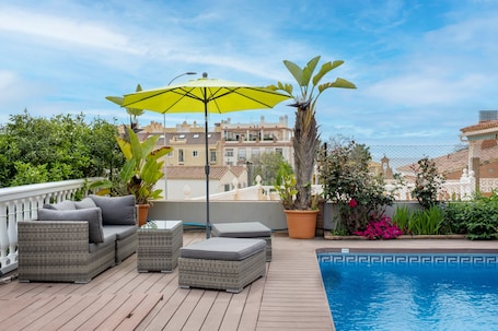 A heated pool. Apartment Los Olivos with Shared Heated Pool