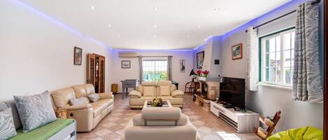 TV, fireplace, table tennis