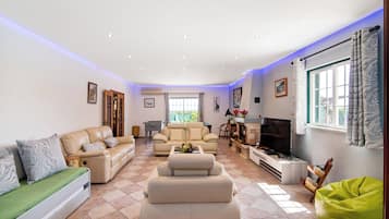 Fernseher, Kamin, Tischtennisplatte