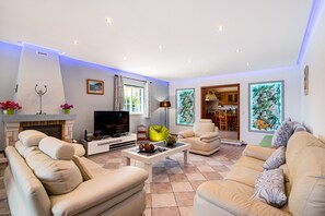 TV, fireplace, table tennis