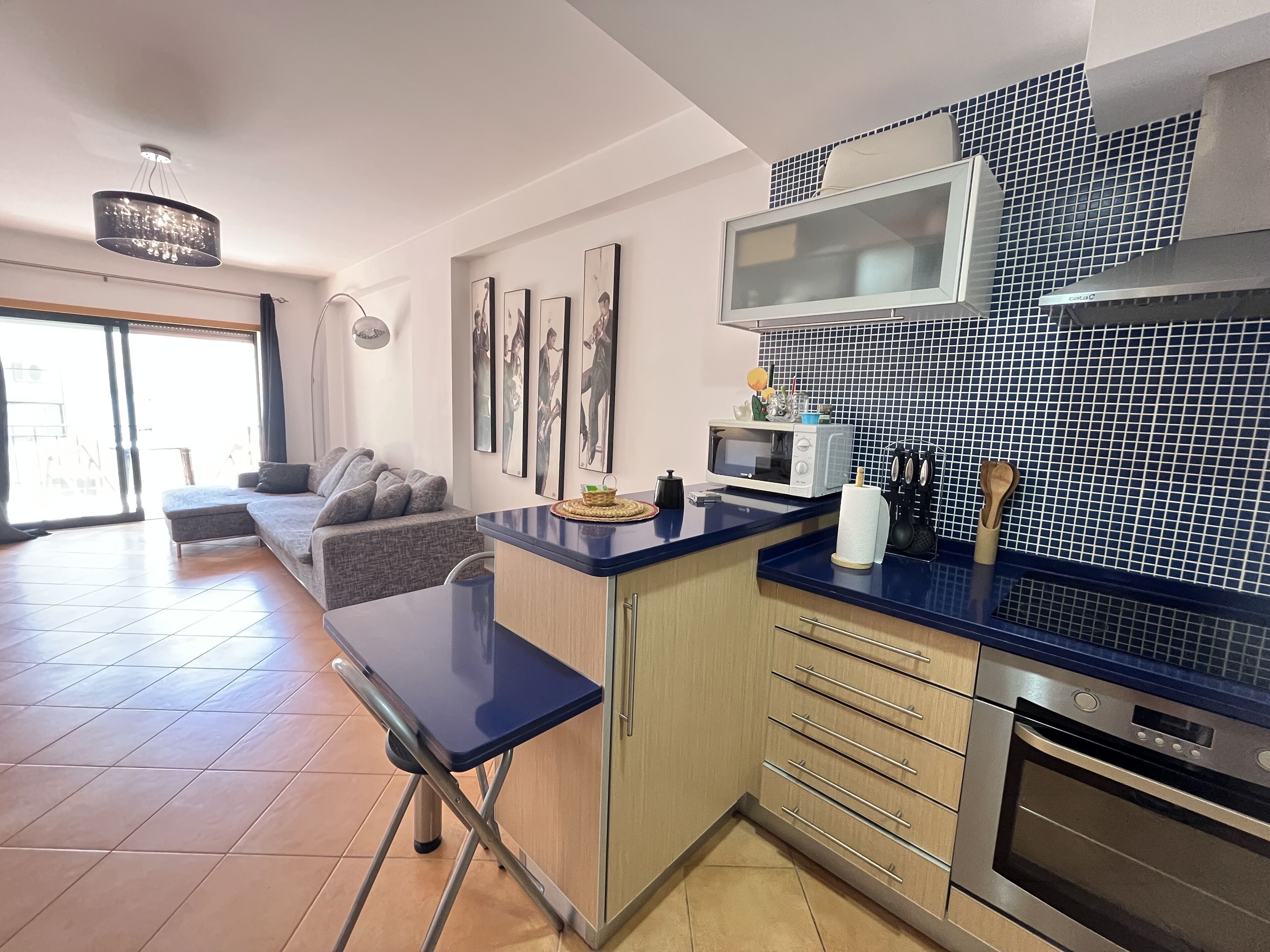 Apartment | Private kitchen | Full-size fridge, microwave, oven, stovetop