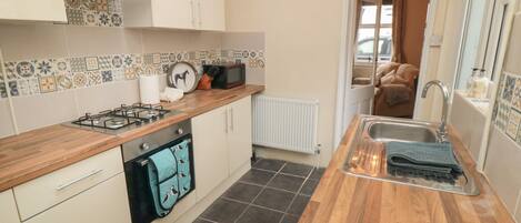 Fridge, dishwasher, electric kettle, toaster