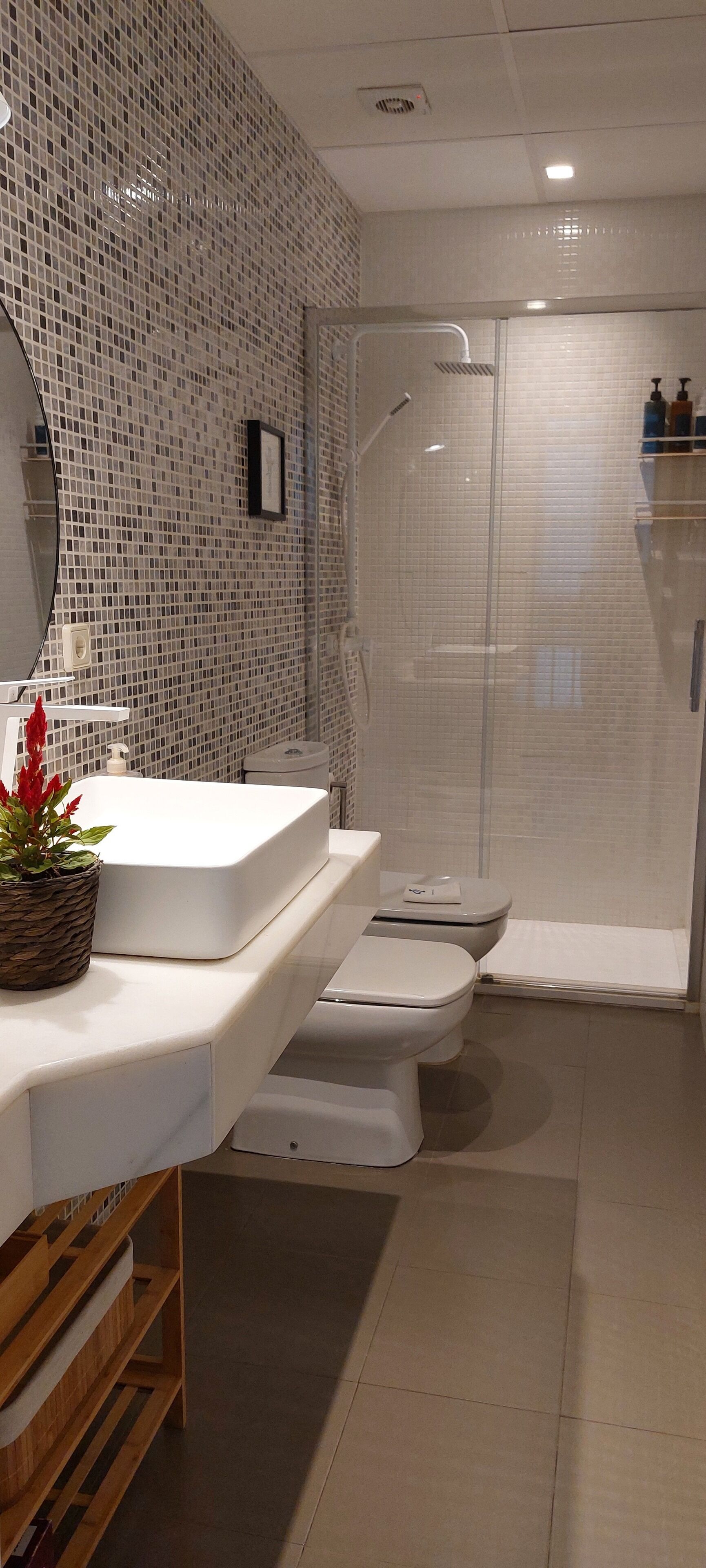 Shower, towels