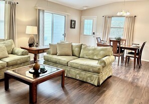 Villa, 2 Queen Beds, Patio, Garden View | Living area | TV - 305 Varnville Way (The Villages)