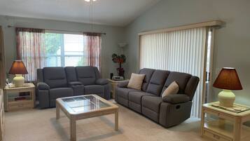 Villa, Multiple Beds, Pool Access, Garden View | Living area | TV