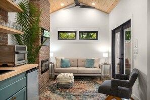 TV, fireplace, streaming services, offices