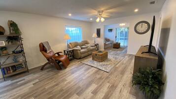 Villa, Multiple Beds, Patio, Garden View | Living area | TV