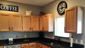 Villa, Multiple Beds, Patio, Garden View | Private kitchen | Coffee/tea maker, fridge, microwave, oven