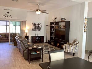 House, Multiple Beds, Patio, Garden View | Living area | TV - 1685 Natalino Road (Wildwood)