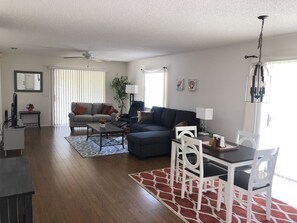 Villa, Multiple Beds, Lanai, Garden View | Living area | TV - 1220 San Bernardo Rd (The Villages)