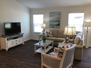 Villa, Multiple Beds, Lanai, Garden View | Living area | TV