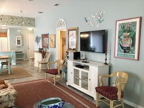 Villa, Multiple Beds, Patio, Garden View | Living area | TV