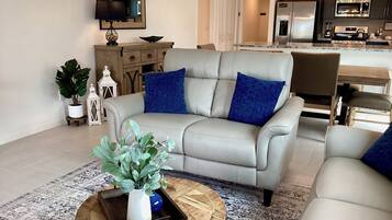 Villa, Multiple Beds, Patio, Garden View | Living area | TV