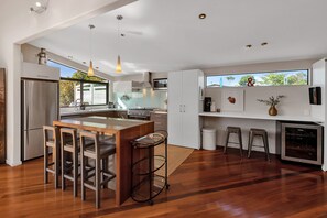 Fridge, microwave, dishwasher, toaster