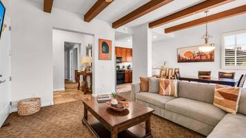 TV, fireplace, offices