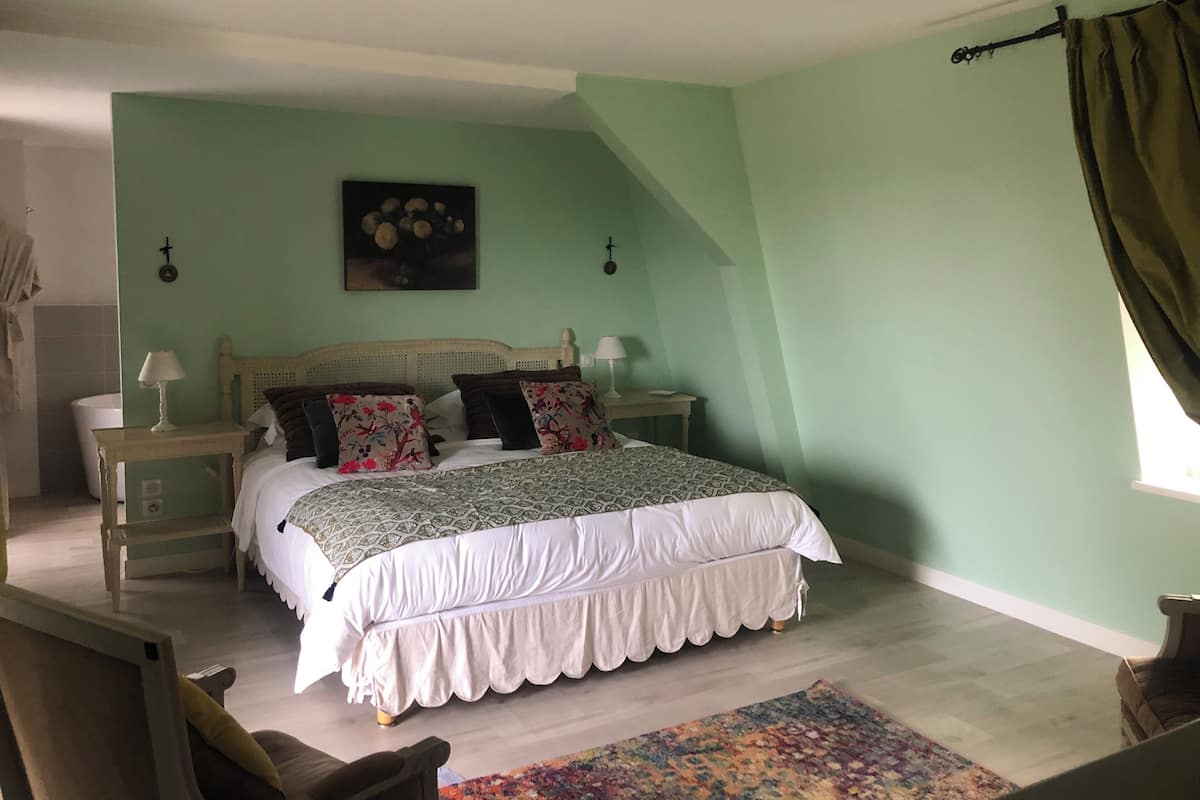 Casa de campo superluxo, 1 quarto, terraço, vista para o jardim | 2 quartos, roupas de cama de algodão egípcio, roupas de cama premium