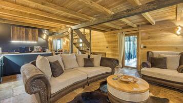 21-inch Smart TV with digital channels, fireplace, video-game console