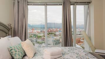 2 bedrooms, desk, iron/ironing board, travel crib