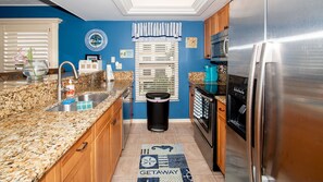 Fridge, microwave, oven, stovetop - The Villas A-10 - Premium Plus 3 Bed/2 Bath Oceanfront Condo (Clearwater)