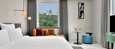 Junior Suite, 1 Double Bed with Sofa bed (Cazri View) | Egyptian cotton sheets, premium bedding, down duvets, memory-foam beds
