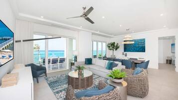 Condo, Multiple Beds, Pool Access, Ocean View (#201) | Living area | TV