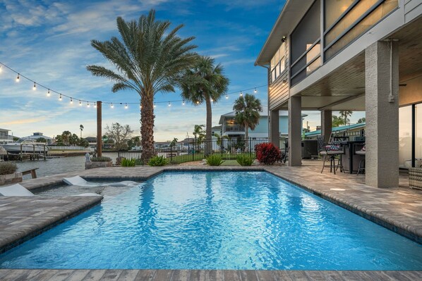 Outdoor pool, a heated pool