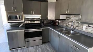 Fridge, microwave, coffee/tea maker