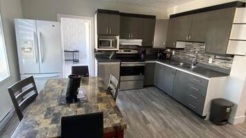 Fridge, microwave, coffee/tea maker