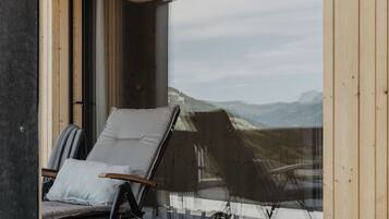 Apartemen Panorama, 4 kamar tidur, patio, pemandangan gunung (Hochsitz) | Teras/patio