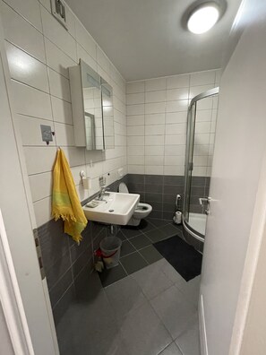 Douche, sèche-cheveux, serviettes fournies