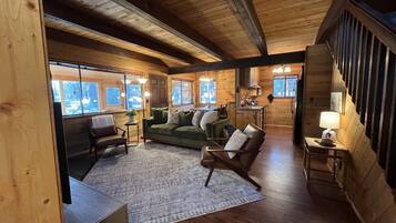 Smart TV, DVD player, books, video library