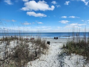 A beach with sand dunes and a clear view of the ocean. - 1st Floor Fiddler's Cove 13B , 8m Walk to Beach, 2 Pools, W/D in unit Pickleball (Hilton Head Island)
