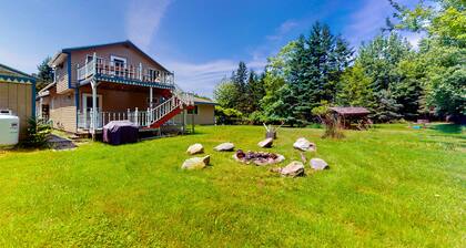 Historic apartment close to outdoor recreation with a deck, gazebo, & work desk