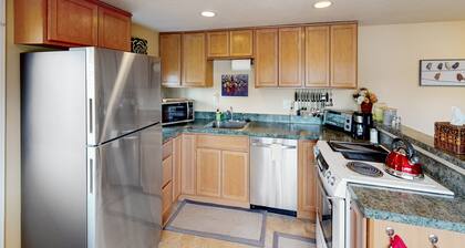 Dog-friendly lower level of duplex w/ enclosed deck, washer/dryer, mountain view