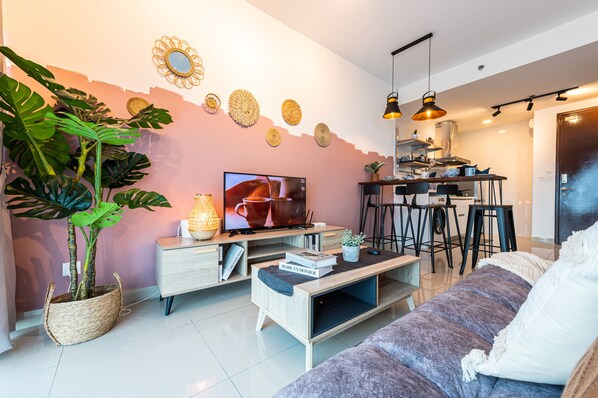 Suite estudio de lujo | Cortinas opacas, tabla de planchar con plancha, wifi gratis