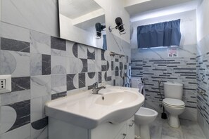 Chuveiro, secador de cabelo, toalhas de banho 