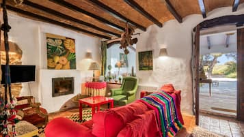 Televisión y chimenea