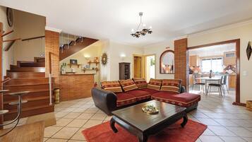 TV, DVD player, stereo