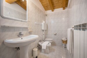 Shower, hair dryer, towels - Farmhouse 'Agriturismo Val D' Egoi App 2' with Mountain View, Shared Garden and Wi-Fi (Tremosine)