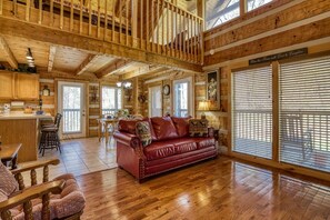 TV, fireplace - Convenient Pigeon Forge Cabin-Two Bedroom Pool Table Internet- (Pigeon Forge)