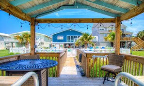 Outdoor dining - Channel-Front Home with Private Pool and Hot Tub (Garden City Beach)