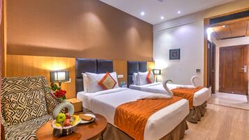 Twin Queen Room | 1 bedroom, premium bedding, desk, laptop workspace