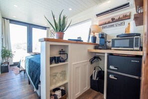 Fridge, microwave, coffee/tea maker